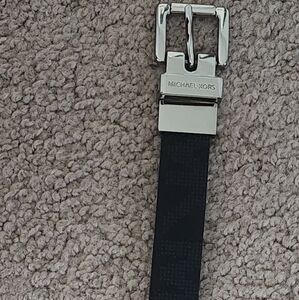 Michael Kors Black Belt with Silver Buckle